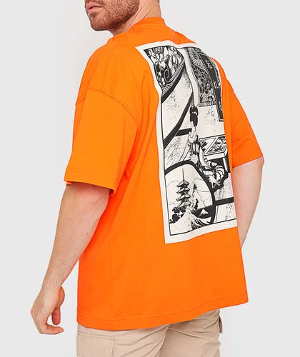 Polera Hombre Lisa  Naranja